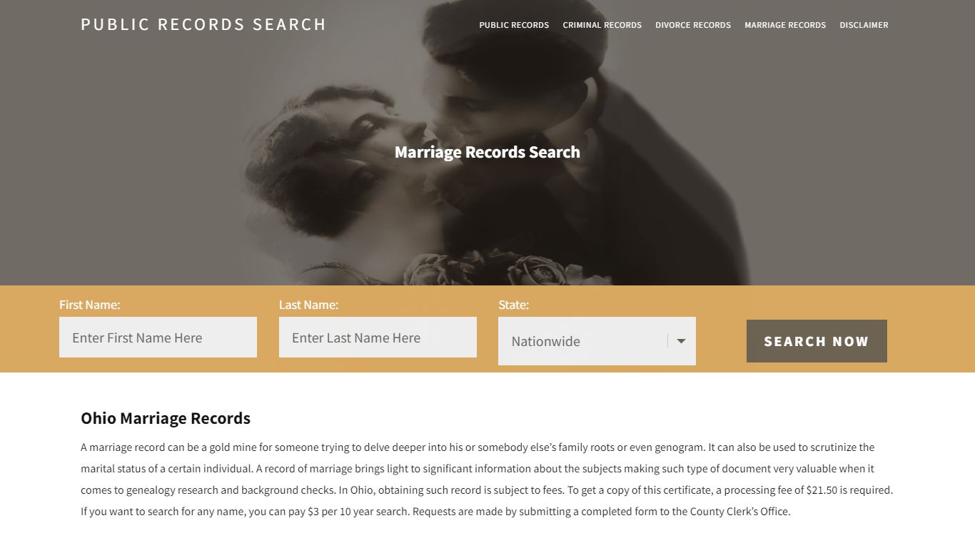 Ohio Marriage Records | Enter Name and Search|14 Days Free